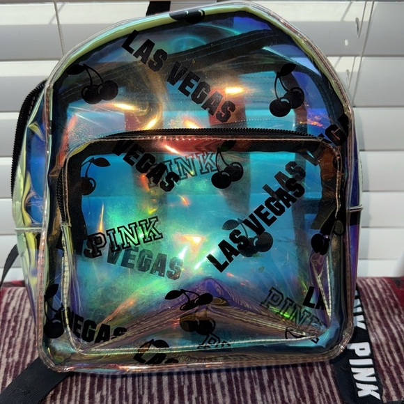 VS PINK Las Vegas yellowish iridescent back pack - Picture 3 of 3